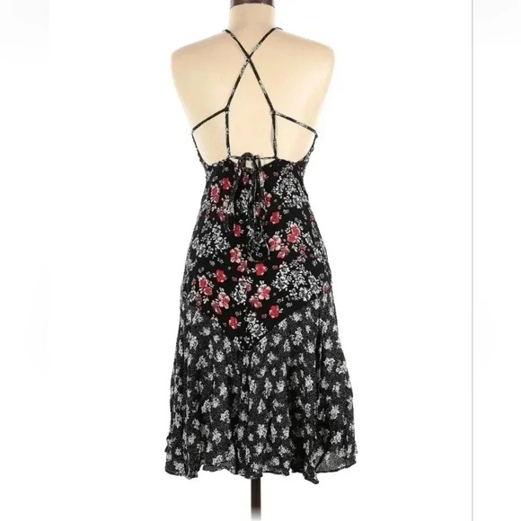 Intimately by Free People Red and Black Floral Dress size Small - Picture 4 of 6